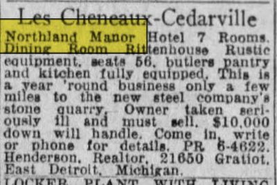 Blue Water Hotel (Les Cheneaux Coffee Roasters) - Aug 1954 For Sale